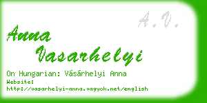 anna vasarhelyi business card